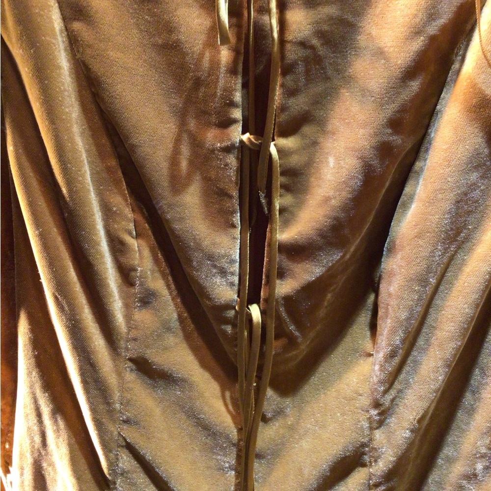 NEW! Free People rare Linney Golden Velvet mini peasant Dress - Picture 3 of 4